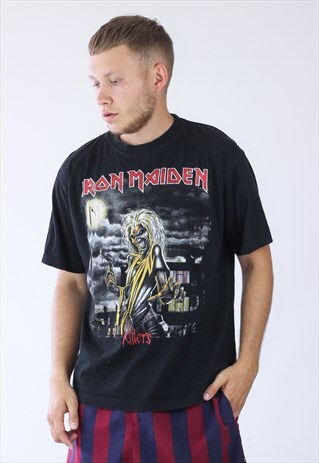 VINTAGE MENS IRON MAIDEN KILLERS T-SHIRT BANDS TEE