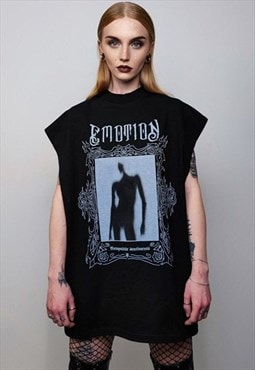 Creepy sleeveless t-shirt Slender man tank top horror vest