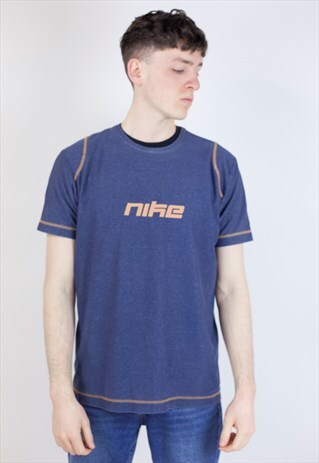 VINTAGE 90'S NIKE NAVY/ORANGE T-SHIRT