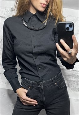 Y2K Black Classic Shirt For Woman - Small