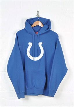 Vintage NFL Indianapolis Colts Hoodie Sweatshirt Blue XL