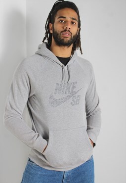 Vintage Nike 90s Faded Logo SB Sweater Hoodie - Grey