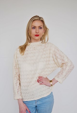 HIGH NECK LACE BLOUSE