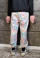 TIE-DYE BEAM JOGGERS GRADIENT LOOSE PAISLEY OVERALLS IN PINK