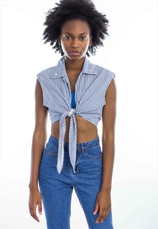 VINTAGE GUESS SHIRT TIE-FRONT 90S M 4.3
