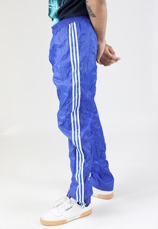 VINTAGE 90'S ADIDAS BLUE LIGHT SHELL BOTTOMS