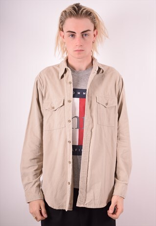 GAP MENS VINTAGE SHIRT LARGE GREY 90S