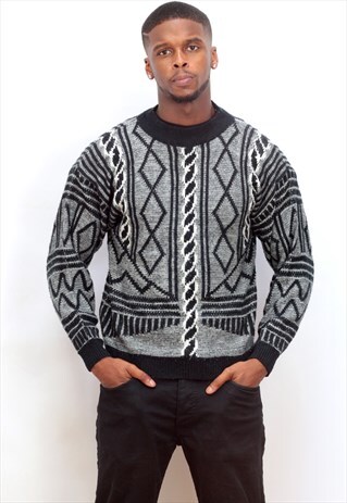 1980'S VINTAGE JAZZY KNIT JUMPER