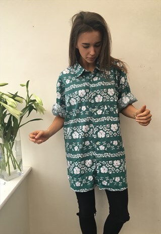 CRAZY PATTERN OVERSIZED RETRO VINTAGE UNISEX FESTIVAL SHIRT