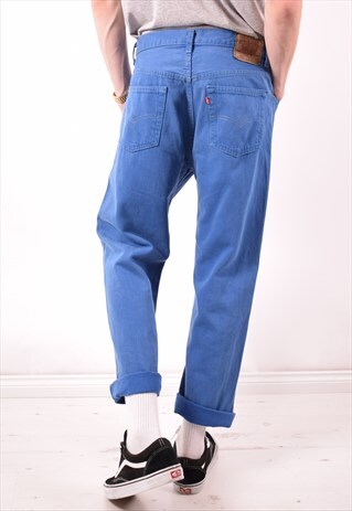 LEVI'S 501 MENS VINTAGE JEANS W34 L29 BLUE 90S
