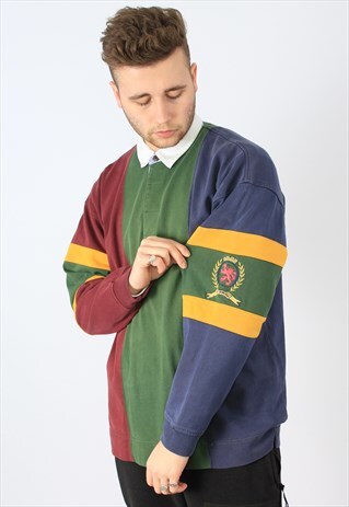 TOMMY HILFIGER CREST 90S RUGBY POLO SHIRT