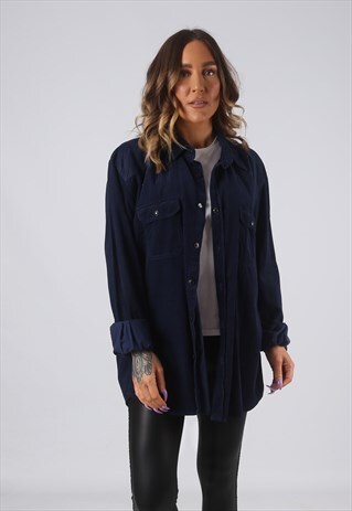 CORDUROY SHIRT CORD PLAIN OVERSIZED VINTAGE UK 18 - 20 (W4H)
