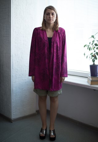 VINTAGE 80'S PINK PATTERNED CARDIGAN