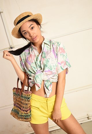 90'S RETRO FLORAL FESTIVAL PARIS CHIC MOM'S BLOUSE TOP