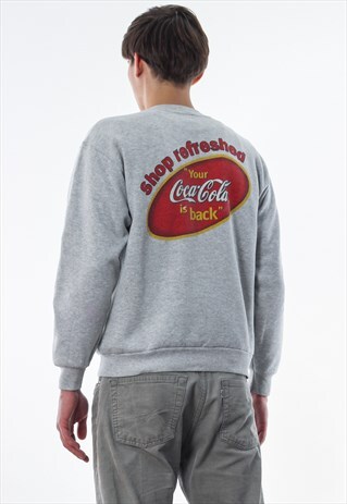 VINTAGE COCA COLA GRAPHIC CREW NECK 90S GREY