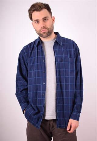 WRANGLER MENS VINTAGE SHIRT LARGE BLUE 90S