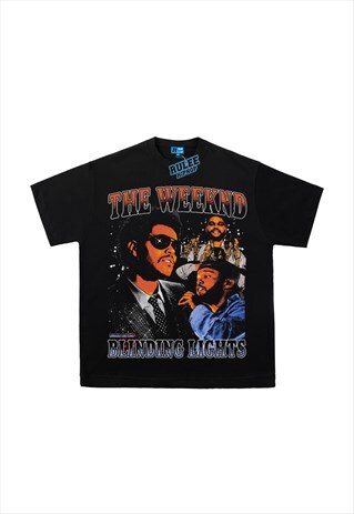 BLACK RETRO THE WEEKND GRAPHIC COTTON T SHIRT FANS TEE