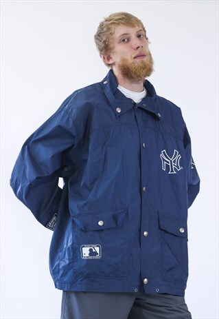 VINTAGE MENS NEW YORK YANKEES WINDBREAKER BIG LOGO JACKET