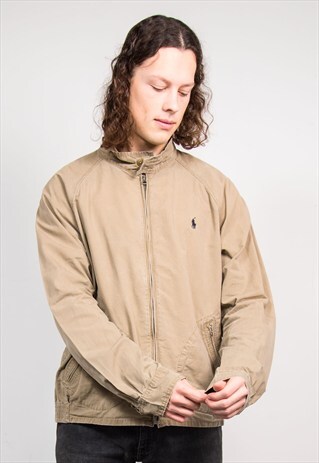 VINTAGE 90'S RALPH LAUREN BEIGE BOMBER JACKET