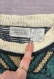 VINTAGE KNITTED JUMPER ABSTRACT PATTERNED KNIT SWEATER