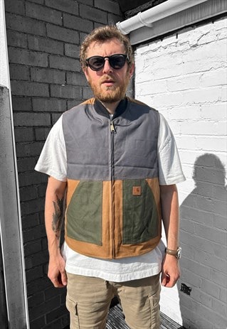 Vintage Reworked Carhartt gilet body warmer jacket