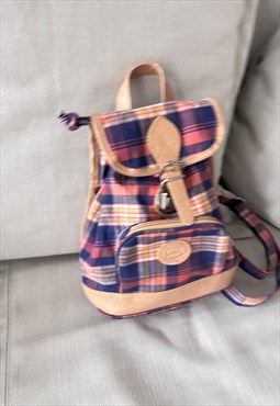 Plaid Canvas Mini Backpack / Ruck Sack