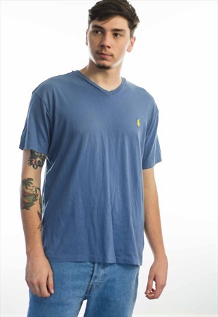 VINTAGE POLO RALPH LAUREN LOGO T-SHIRT 90S M 6