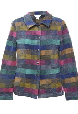 Vintage Checked Multi-Colour Tapestry Jacket - S