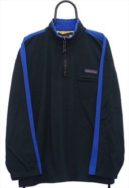 Vintage Tommy Hilfiger Black Quarter Zip Sweatshirt Mens