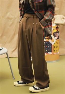 Brown Relaxed fit Tailored pants trousers 
