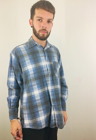 VINTAGE CHECK FLANNEL BLUE