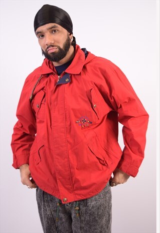 VINTAGE NORTH COMPANY YACHT CLUB HOODED JACKET RED