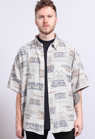 VINTAGE AZTEC PATTERNED SHIRT