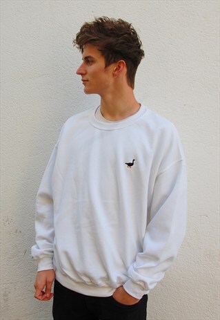 G&G UNISEX WHITE GOOSE SWEATSHIRT