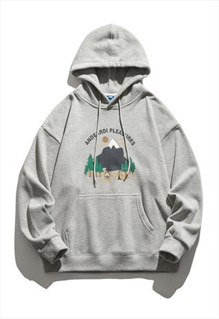 KALODIS CREATIVE FOREST PRINT LOOSE CASUAL HOODIE