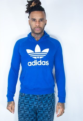VINTAGE ADIDAS HOODIE BLUE