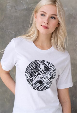 YIN YANG DRUM AND BASS MUSIC FESTIVAL DJ WOMEN'S T SHIRT TEE