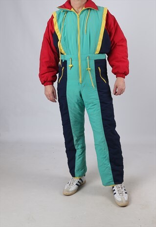 VINTAGE FULL SKI SUIT SNOW SPORTS UK M 40 - 42" (J9F)