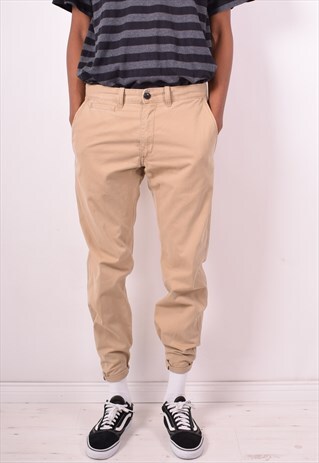 LEVI'S MENS VINTAGE TROUSERS W34 L32 BEIGE 90S