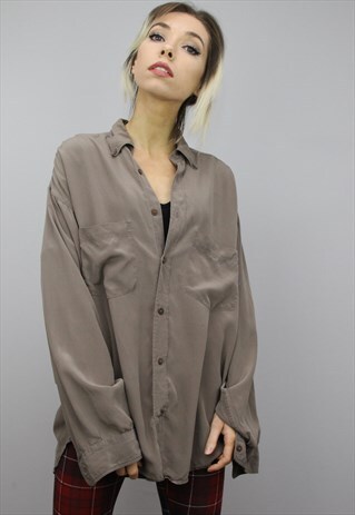VINTAGE 90S OVERSIZED SILK SHIRT