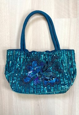 Y2K Blue Sequin Handbag