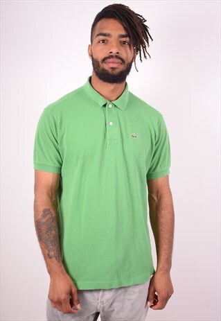 LACOSTE MENS VINTAGE POLO SHIRT LARGE GREEN 90S