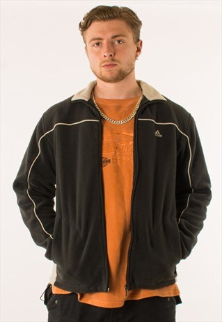 VINTAGE 90S GREY ADIDAS FULL ZIP FLEECE