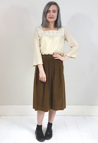 VINTAGE 90'S CREAM EMBROIDERED INDIAN COTTON BOHO TOP