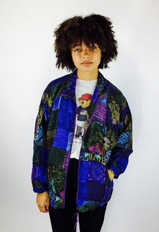 VINTAGE FESTIVAL 80S RAVE SILK WINDBREAKER JACKET
