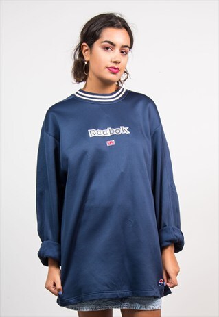 90'S DARK BLUE REEBOK OVERSIZE SWEATSHIRT JUMPER