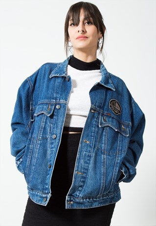 VINTAGE 80S CLASSIC LEE PATCH DENIM JACKET / S1658