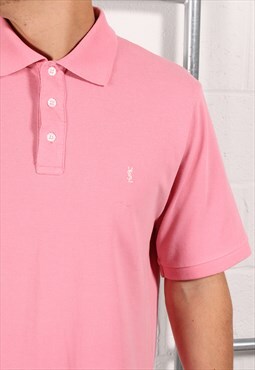 Vintage YSL Yves Saint Laurent Polo Shirt in Pink Large