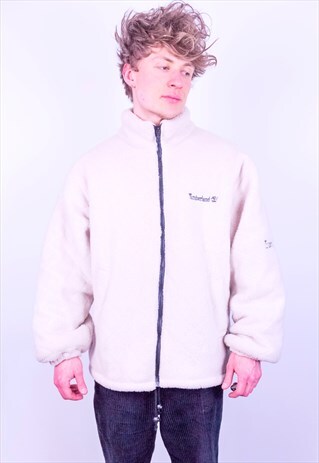 VINTAGE TIMBERLAND FLEECE JACKET BEIGE XL