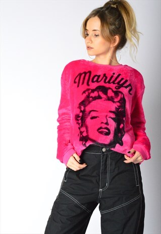 Y2K PINK MARILYN MONROE FLEECE JUMPER